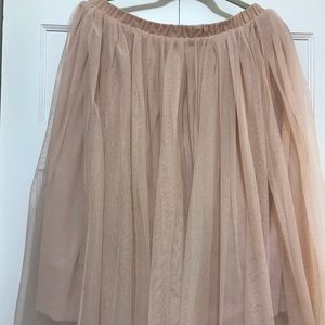 Blush Tulle Midi Skirt